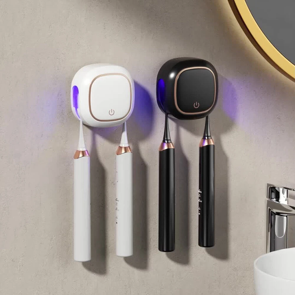 Smart Toothbrush Sterilizer Electric Ultraviolet Sterilization Box Heat Drying Wall-Mounted Bathroom Double Toothbrush Storage Rack (image for) Smart Toothbrush Sterilizer Electric Ultraviolet Sterilization Box Heat Drying Wall-Mounted Bathroom Double Toothbrush Storage Rack